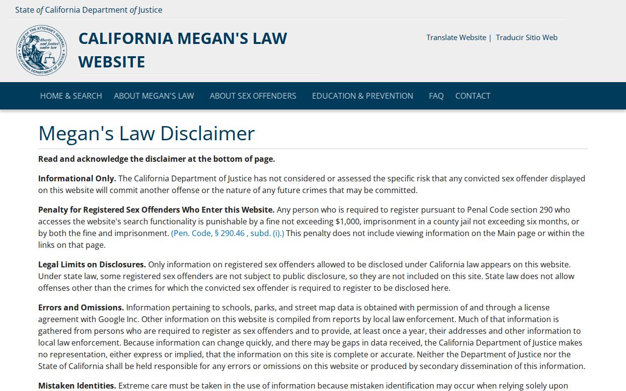 Monterey people search using California offender registry records